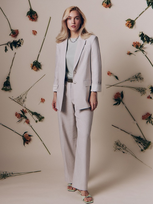 Брюки из хлопка и льна