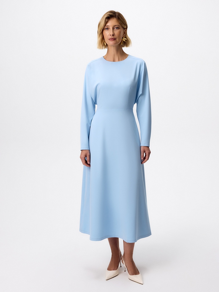 Платье макси из костюмной ткани