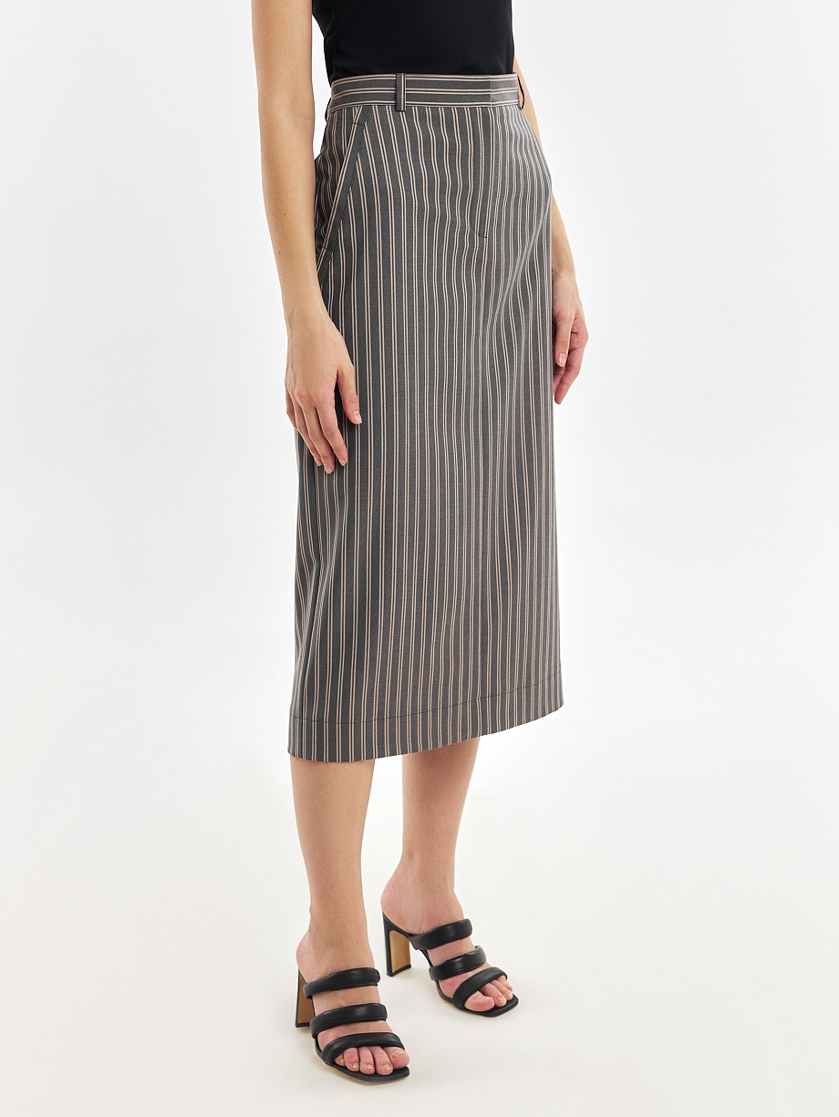 Юбка миди с высоким боковым разрезом