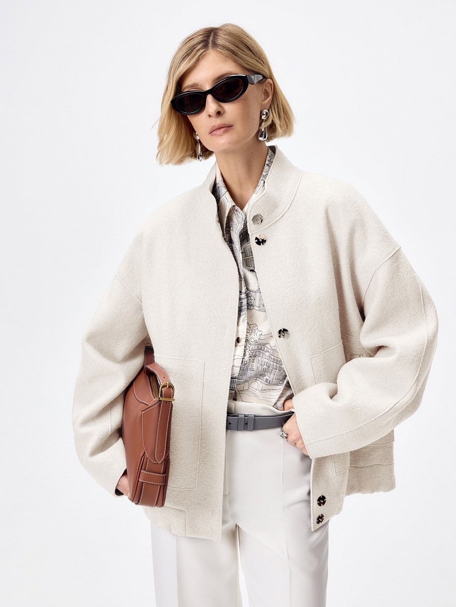 Бомбер из вареной шерсти с мембраной