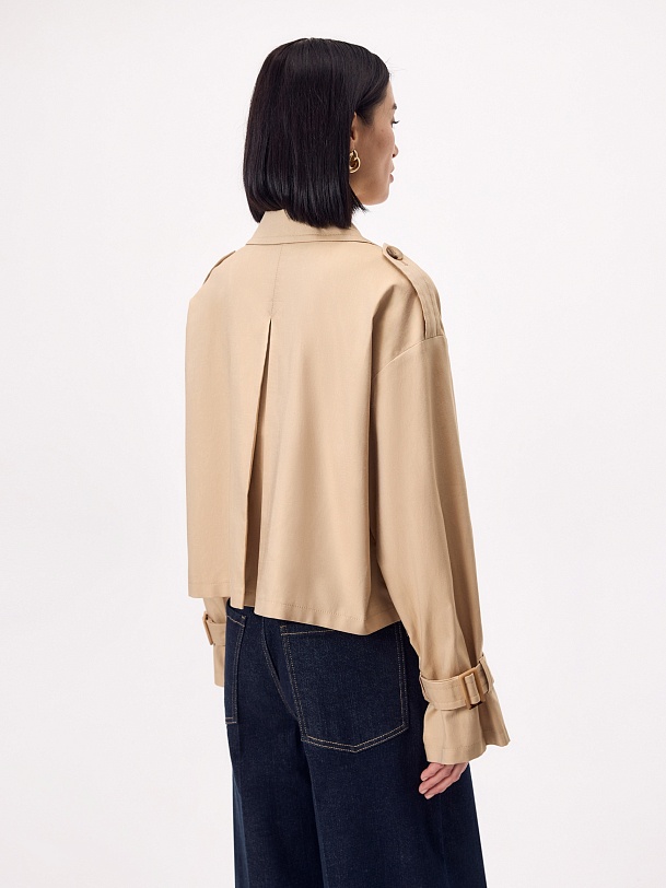 Укороченный жакет-тренч из 100% хлопка