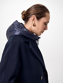 Пальто из шерсти с мембраной, утеплённой спинкой и съёмным капюшоном POMPA арт.1015391p90864