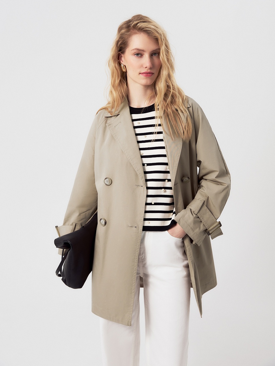 Непромокаемый классический укороченный тренч