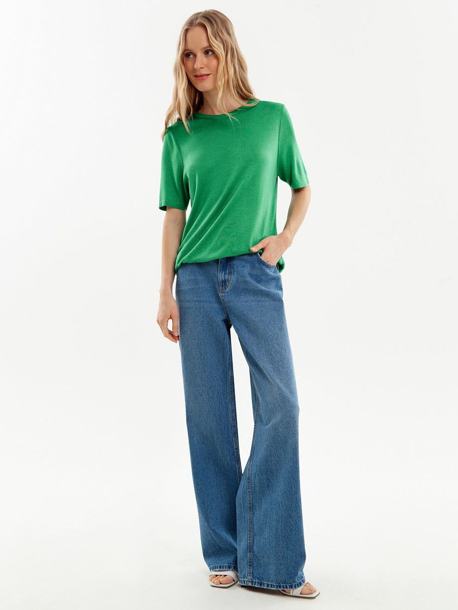 Вязаный джемпер с коротким рукавом