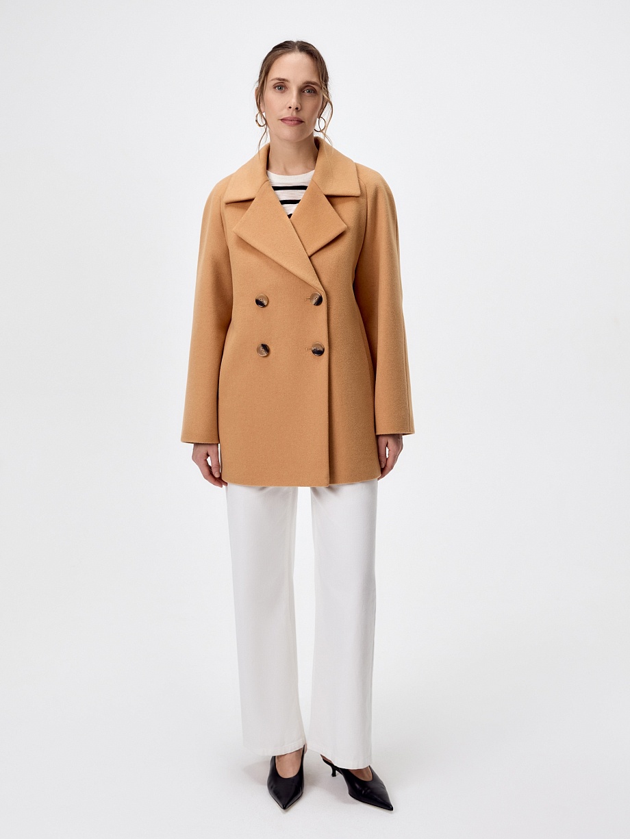 Классическое полупальто из премиальной шерсти с мембраной