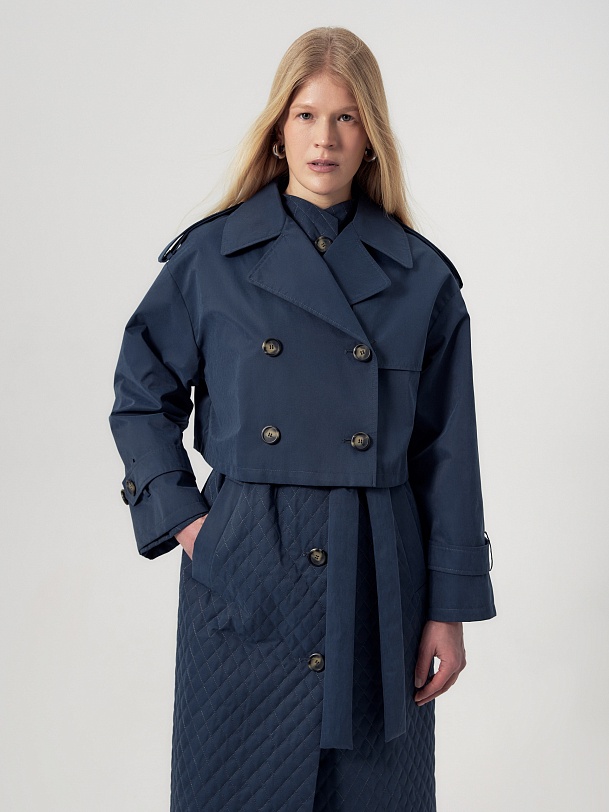 Пальто-тренч из плащевой ткани с мембраной