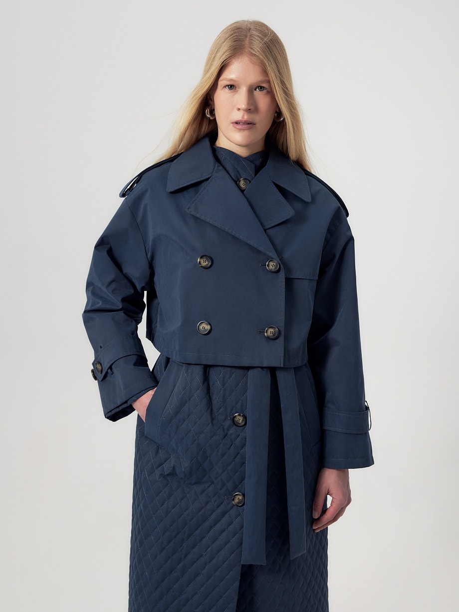 Пальто-тренч из плащевой ткани с мембраной