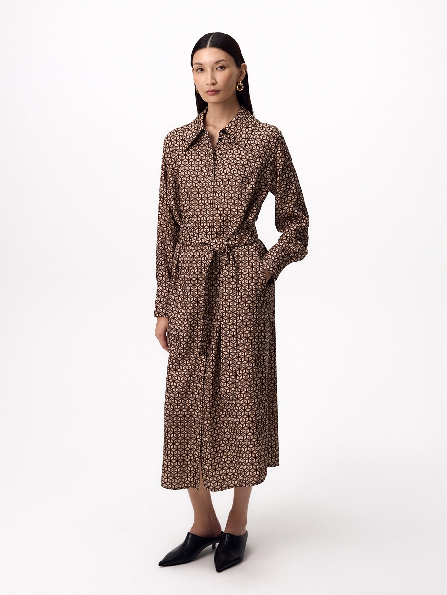 Платье-рубашка из 100% вискозы