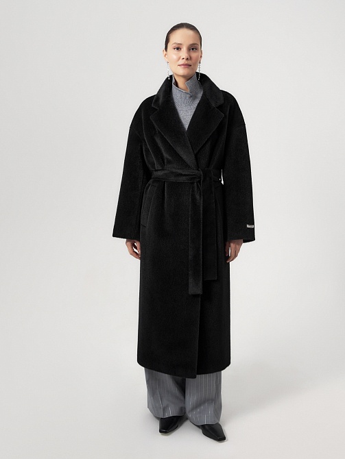 Пальто из шерсти Альпака Беби Сури с мембраной и утеплённой спинкой