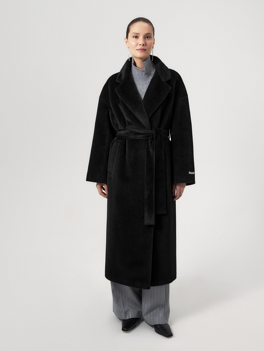 Пальто из шерсти Альпака Беби Сури с мембраной и утеплённой спинкой