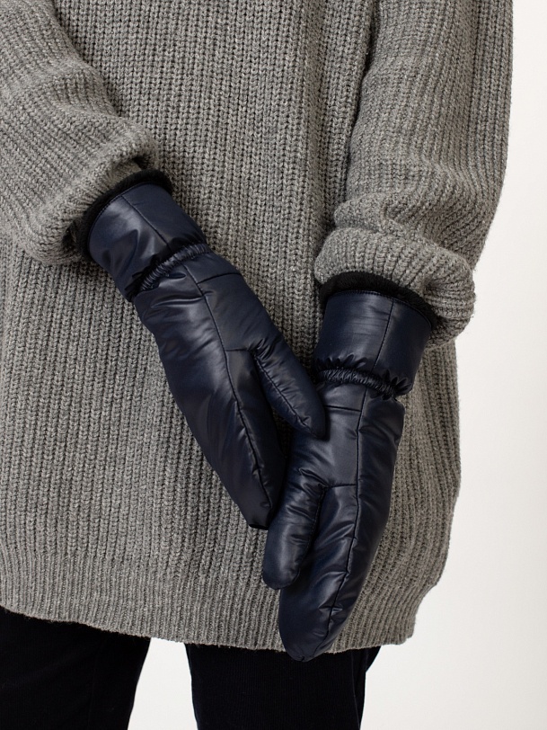 Варежки женские зимние черно-синие