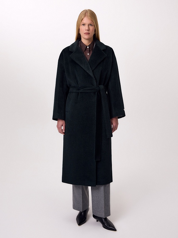 Пальто из шерсти Альпака Беби Сури с мембраной и утеплённой спинкой POMPA арт.1016086r90099