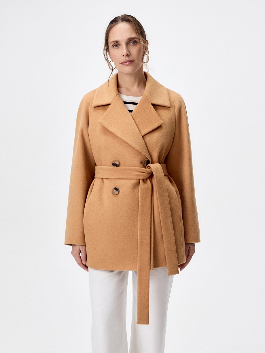 Классическое полупальто из премиальной шерсти с мембраной