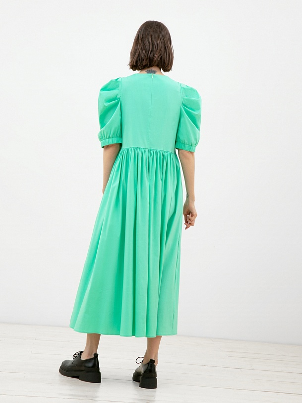 Платье длинное летнее с рукавами-фонариками