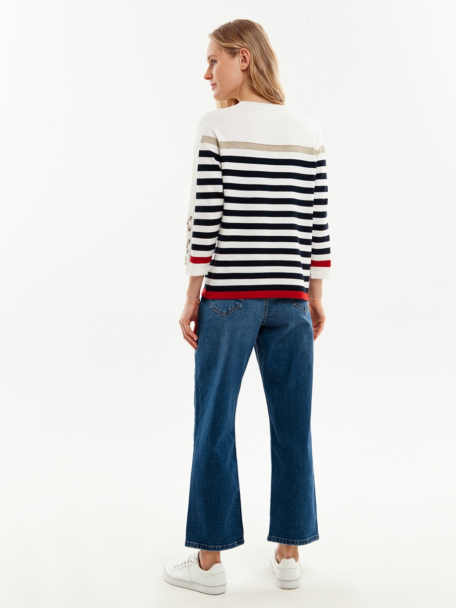 Джемпер прямого кроя в бретонскую полоску из вискозы