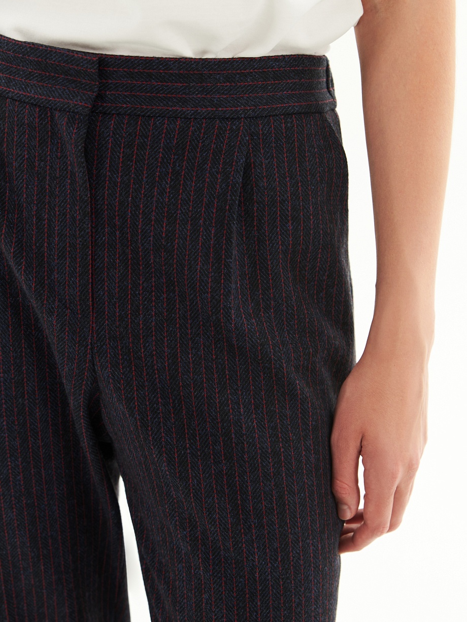 Прямые трикотажные брюки в полоску