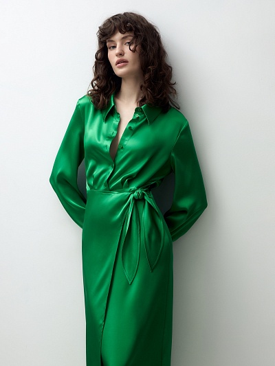 Платье-халат из вискозной ткани POMPA