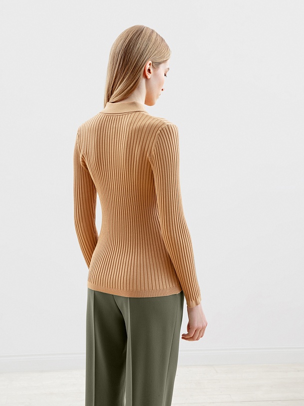 Джемпер-поло из вискозного трикотажа