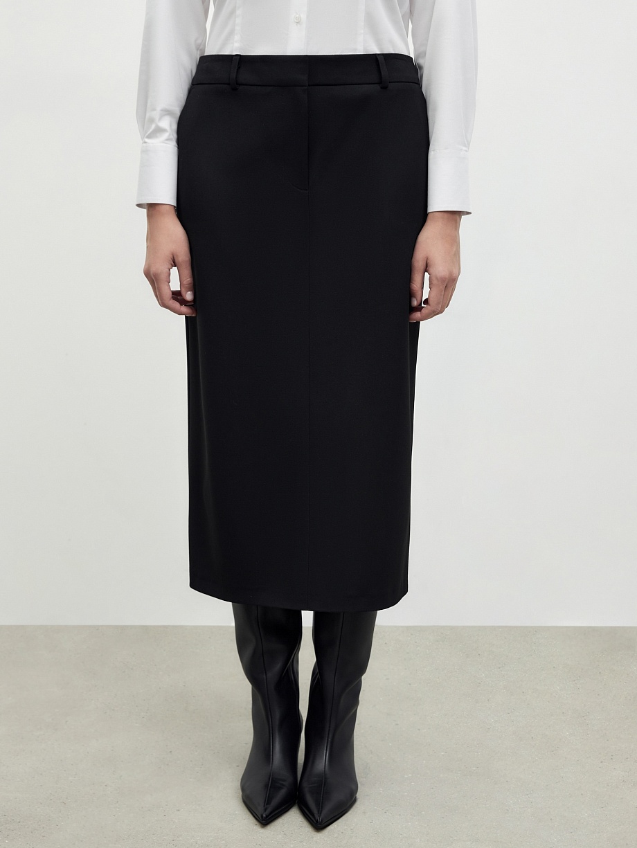 Прямая юбка миди средней посадки