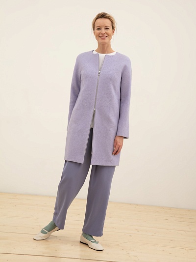 Шерстяное пальто на молнии POMPA