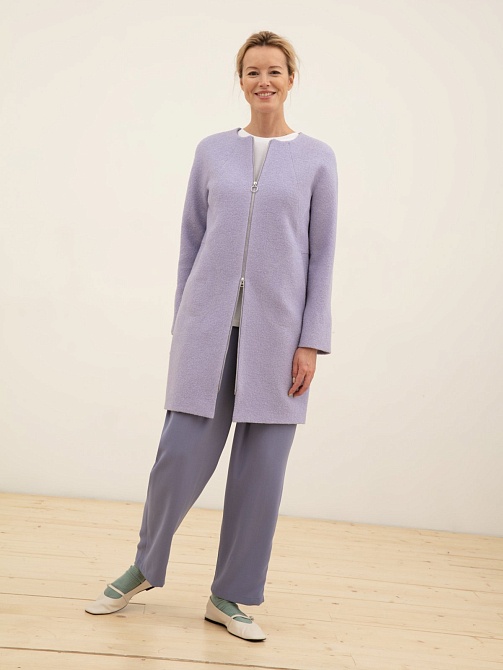 Шерстяное пальто на молнии