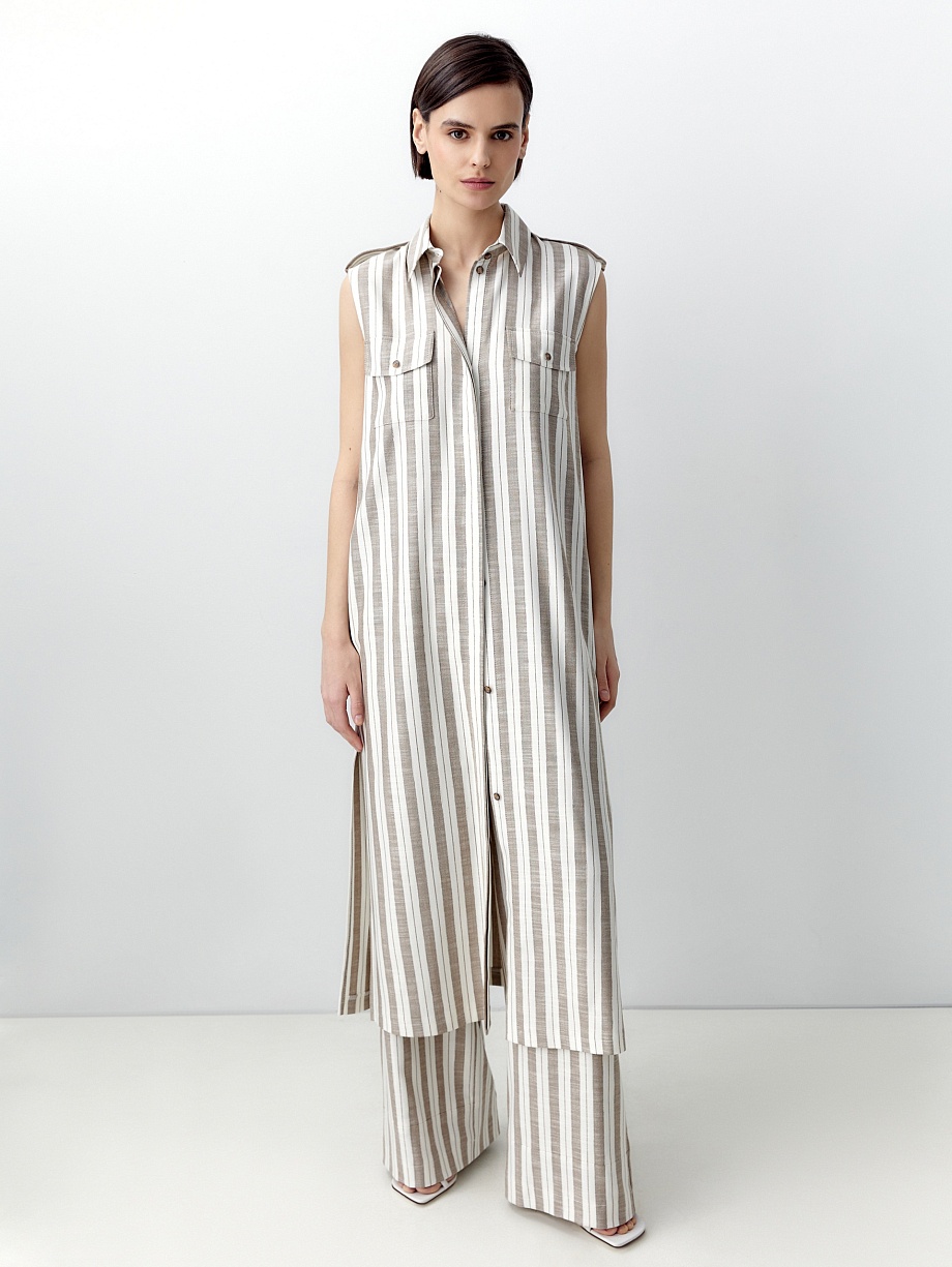 Платье сафари с разрезами