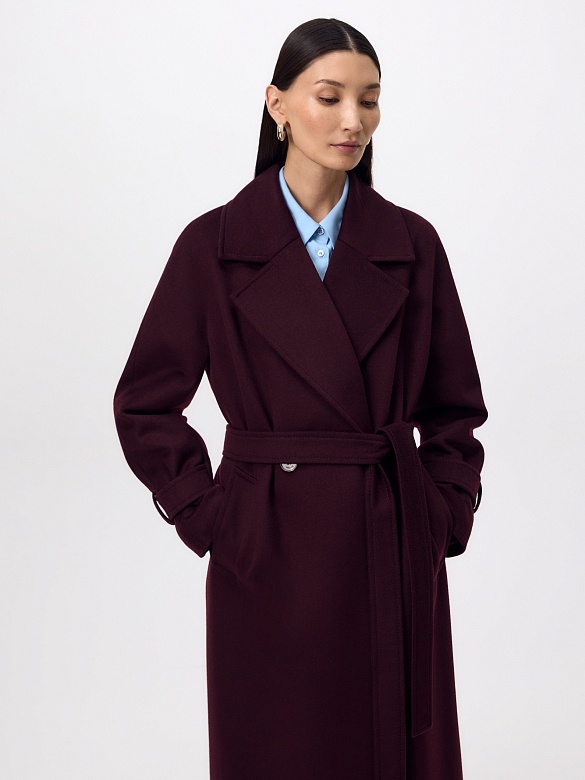 Пальто из шерсти с мембраной, утеплённой спинкой и съёмным капюшоном POMPA арт.1015644p90812