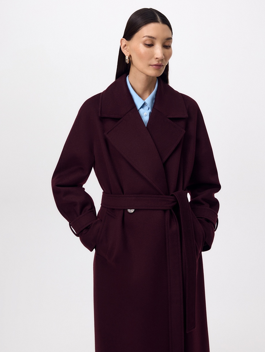 Пальто из шерсти с мембраной, утеплённой спинкой и съёмным капюшоном