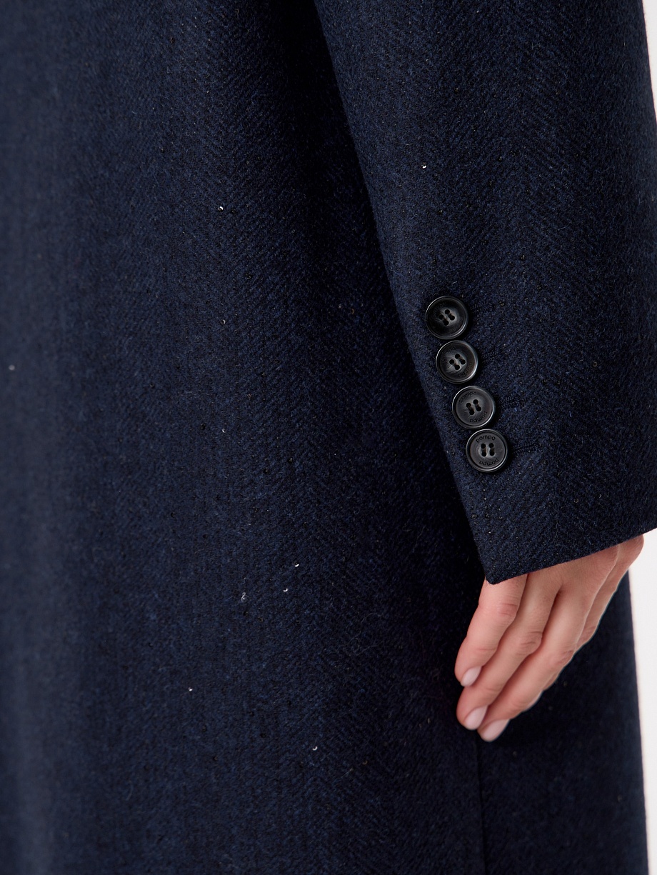 Пальто из шерсти с пайетками и мембраной