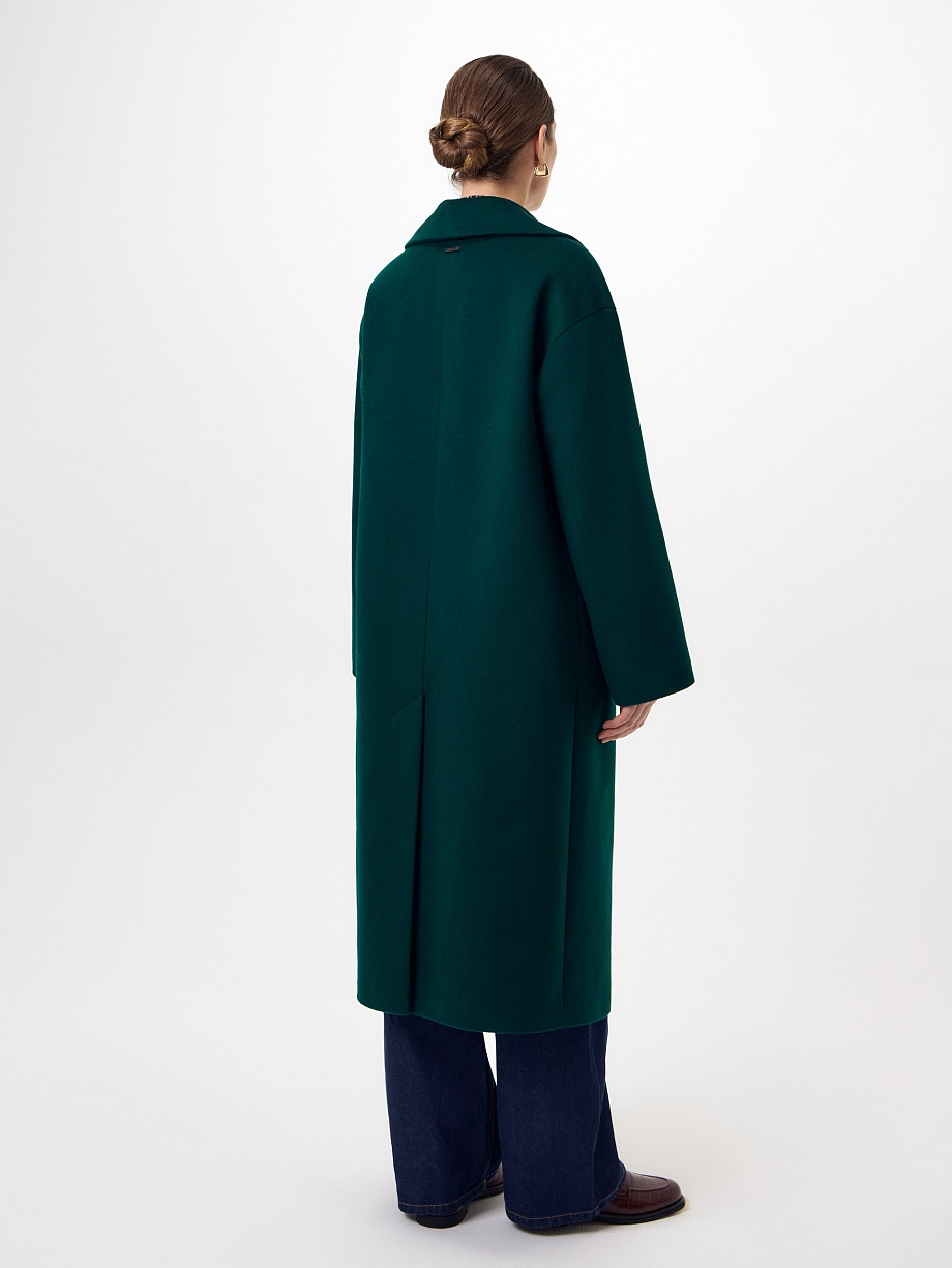 Пальто из шерсти с мембраной, утеплённой спинкой и съёмным капюшоном