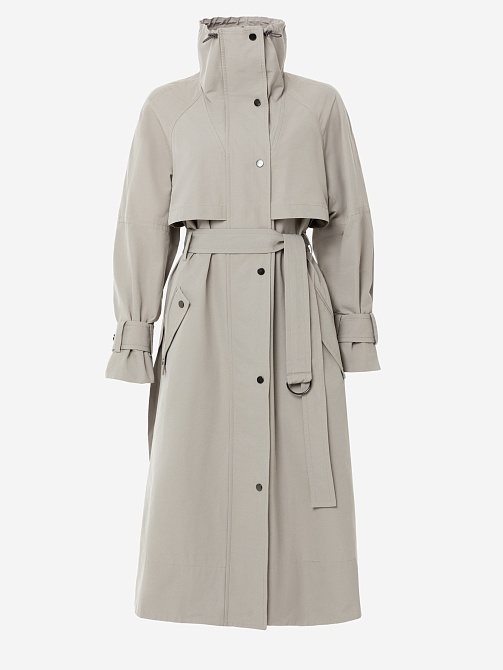 Непромокаемый хлопковый плащ с высоким воротником