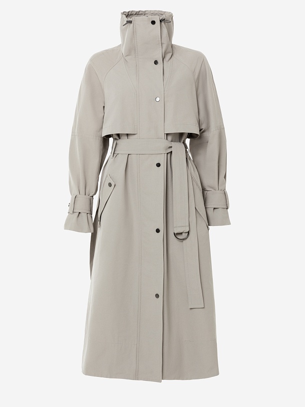 Непромокаемый хлопковый плащ с высоким воротником