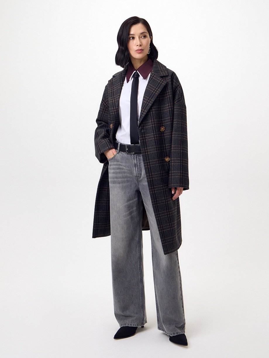 Пальто из шерсти с мембраной и утеплённой спинкой