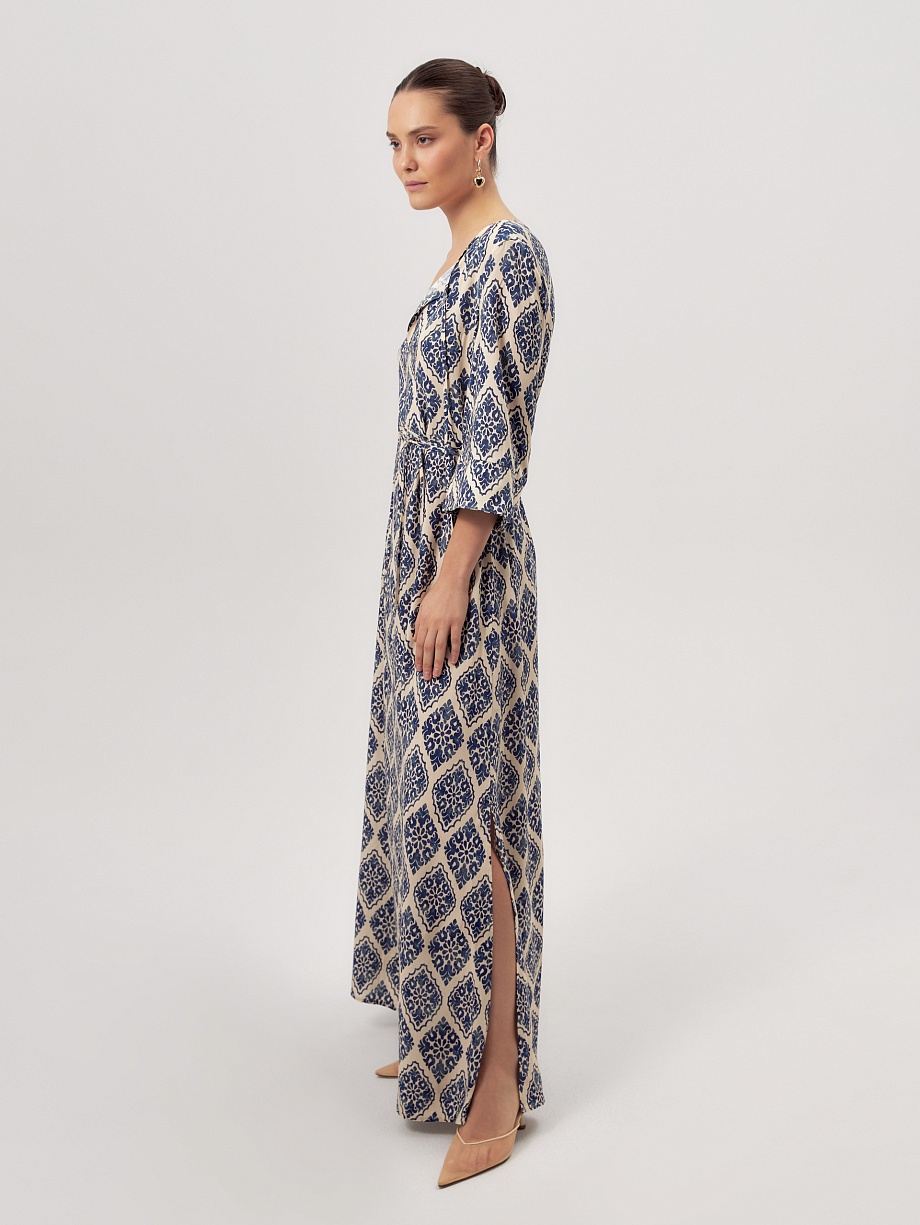 Летнее платье в пол из вискозы