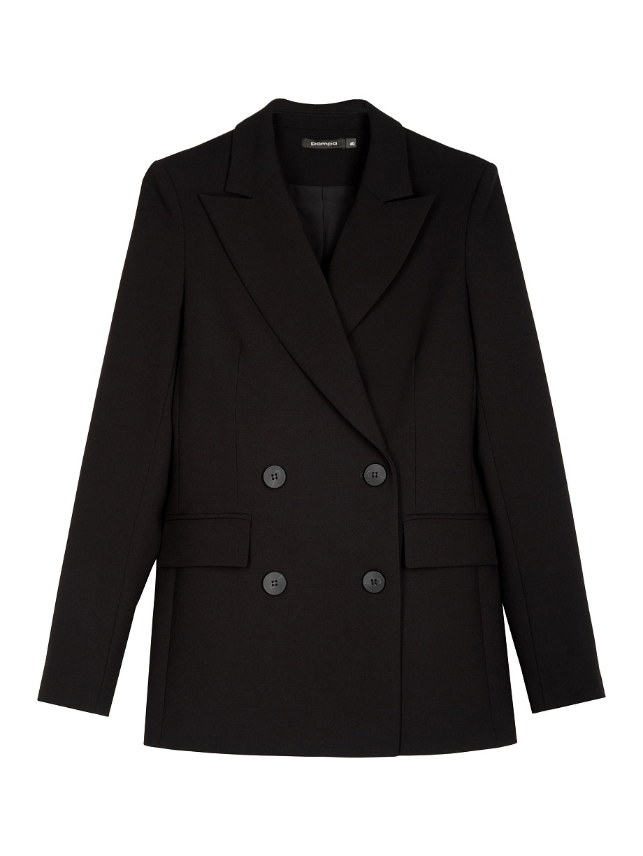 Двубортный жакет из костюмной ткани