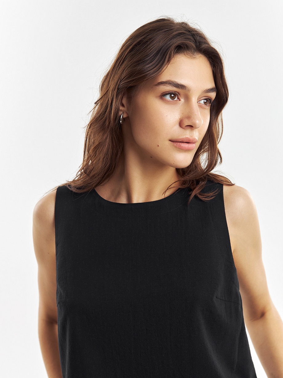 Летний топ из хлопка и льна