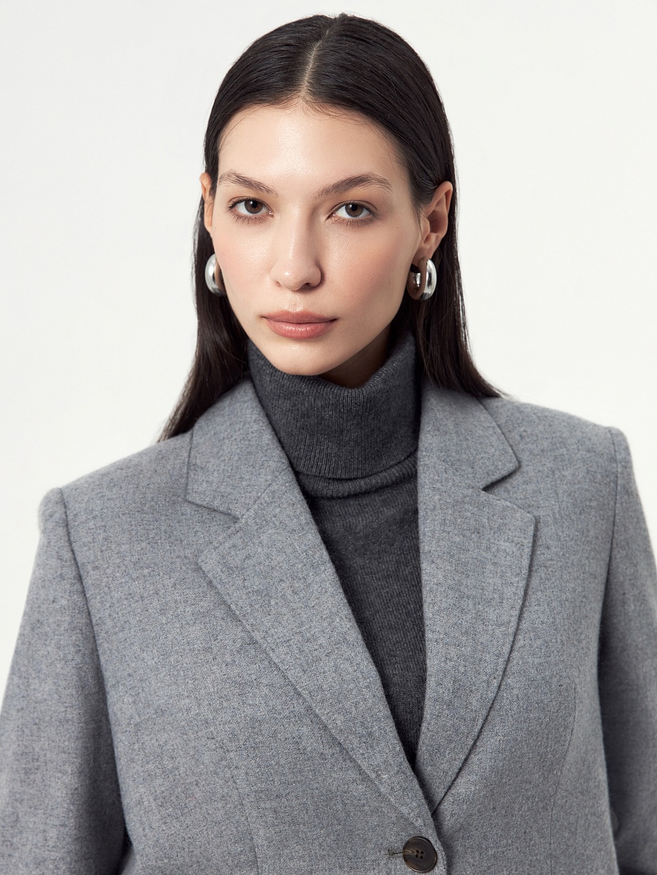 Жакет из костюмной ткани с шерстью