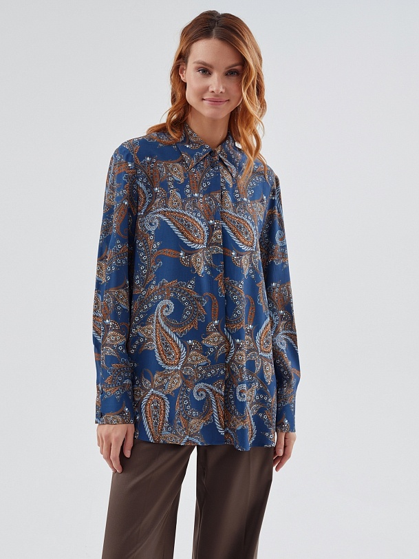 Прямая рубашка из вискозы