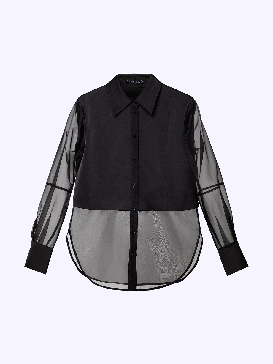 Блуза из атласа и органзы