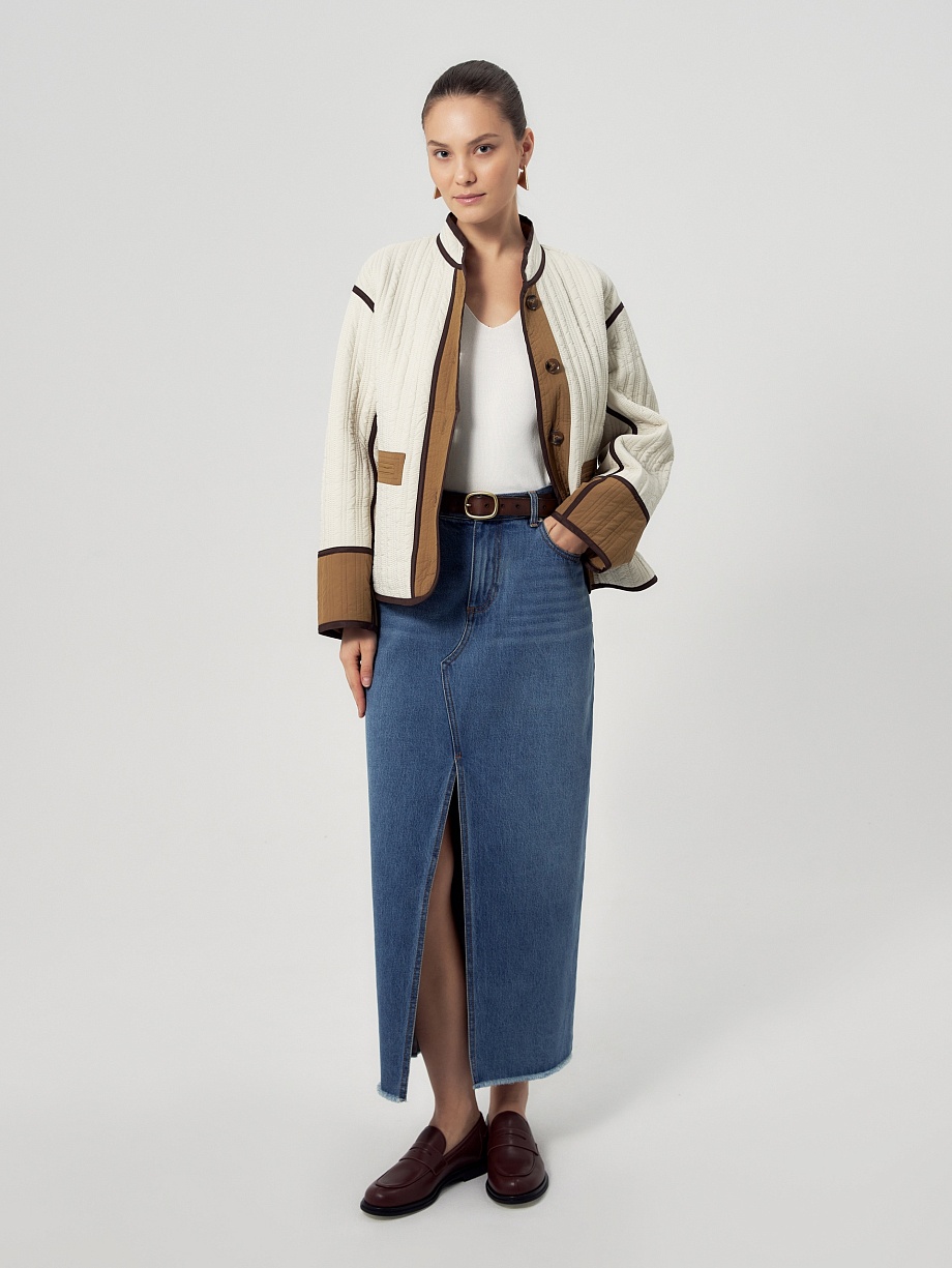 Прямой стеганый жакет