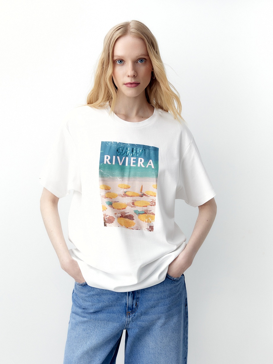 Футболка из 100% хлопка с принтом