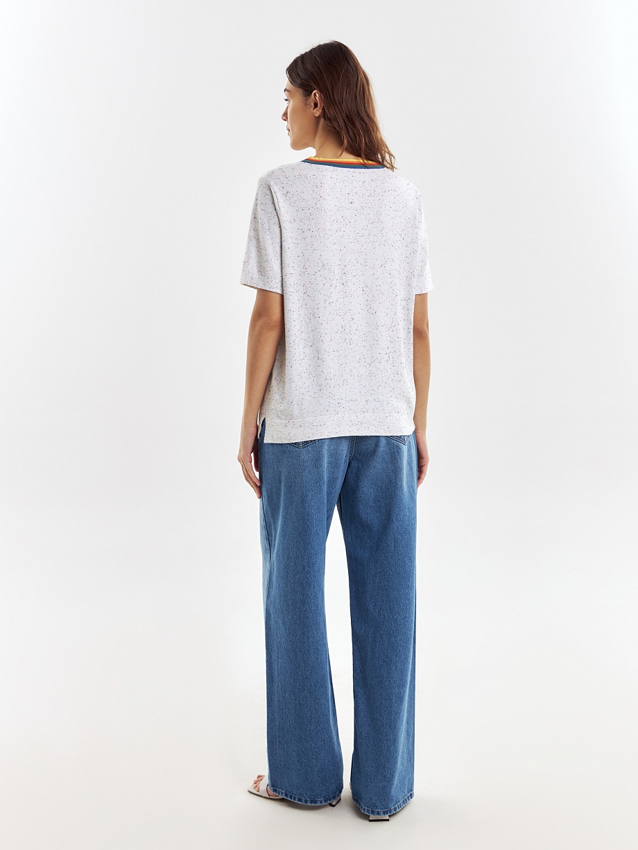 Вязаный джемпер из вискозы с коротким рукавом