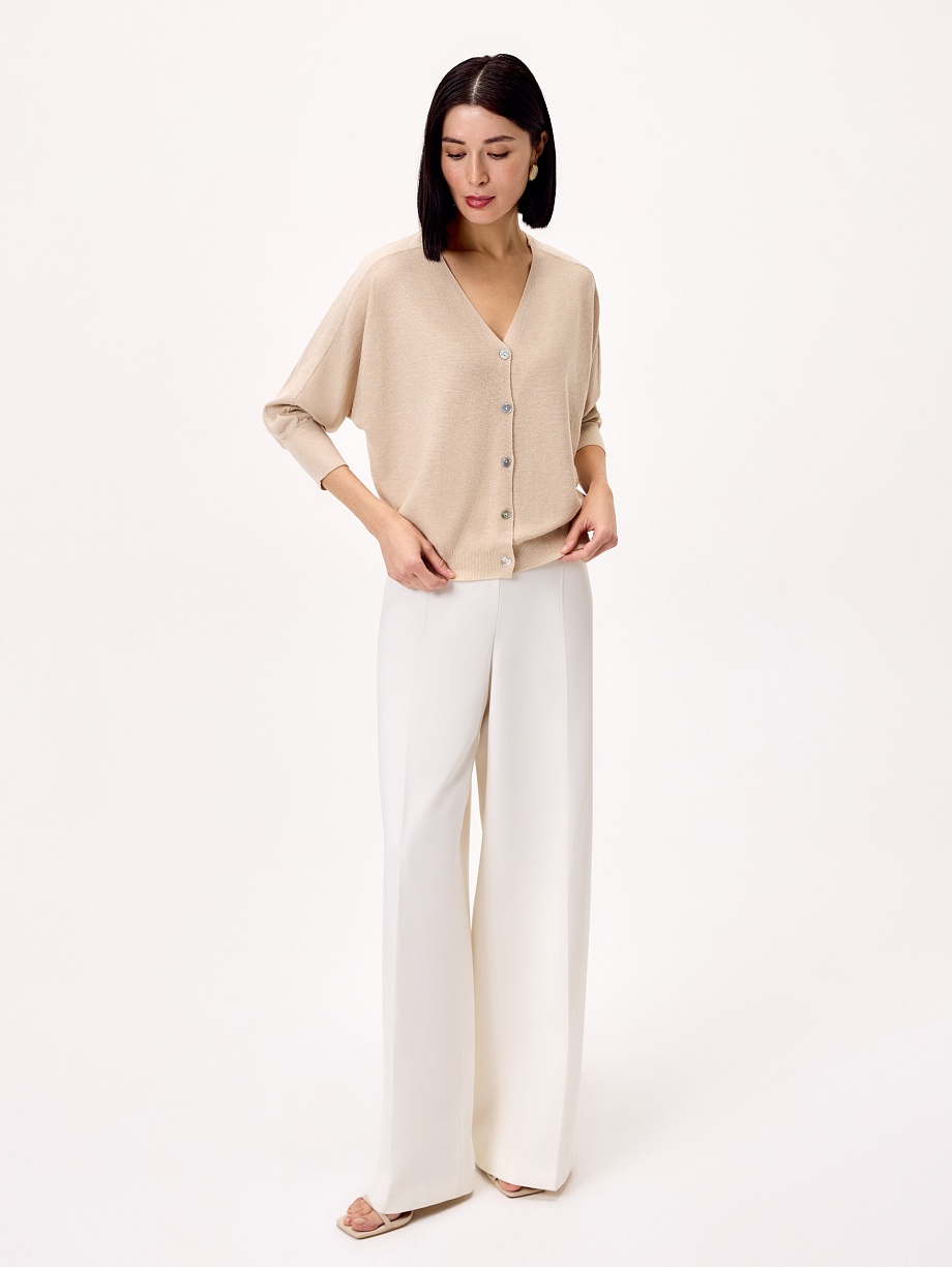 Кардиган из вискозной пряжи с люрексом