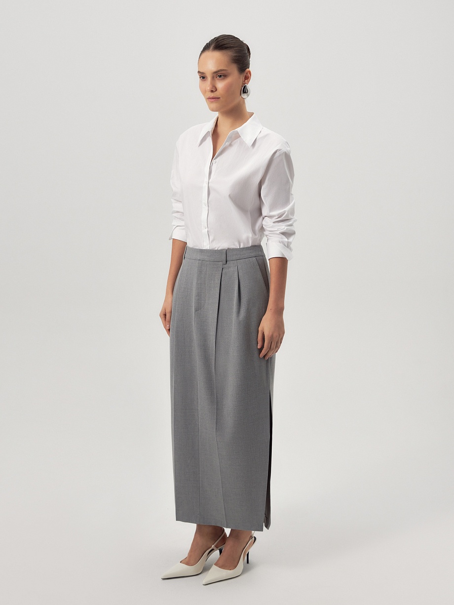 Юбка макси из костюмной ткани
