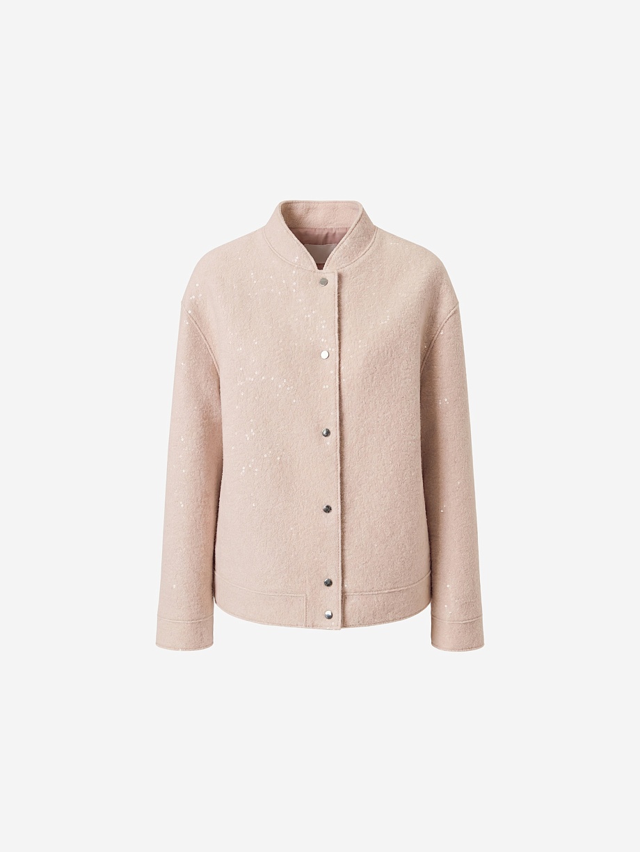 Куртка-бомбер из шерсти с пайетками
