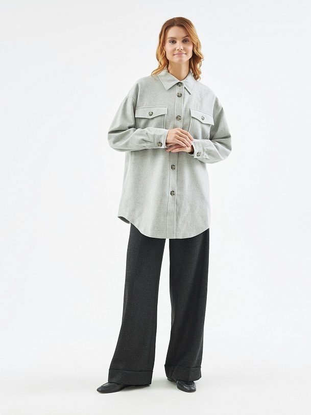 Жакет-рубашка из шерсти