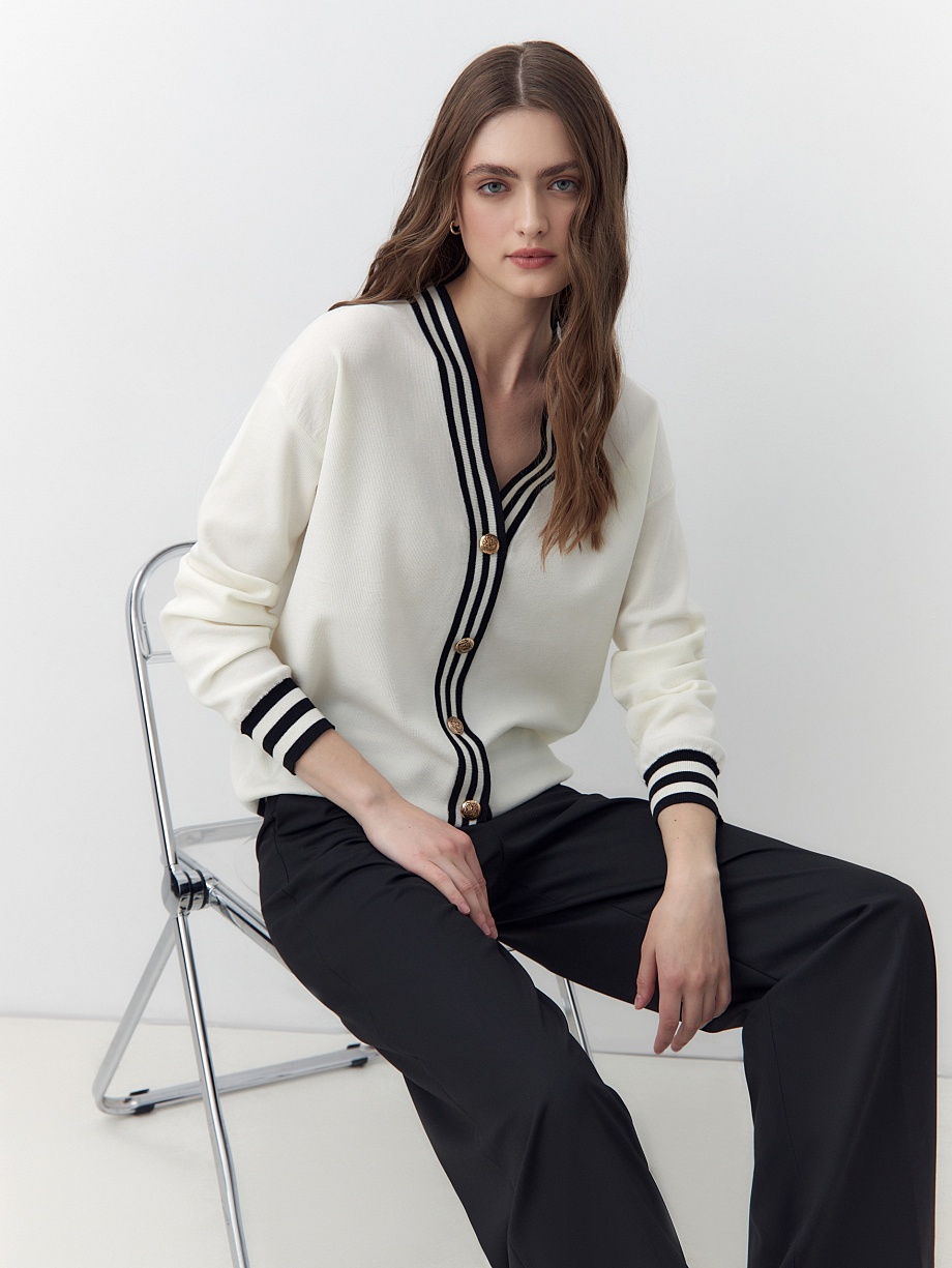 Кардиган из вискозной пряжи с добавлением шелка