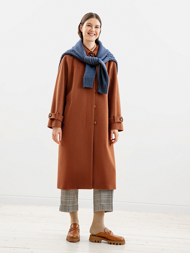 Шерстяное пальто еврозима с мембраной и утепленной спинкой