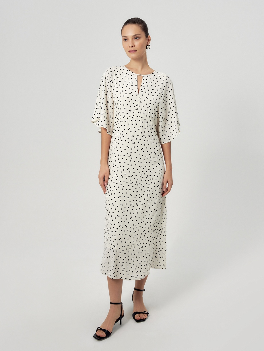 Платье из 100% вискозы в горошек