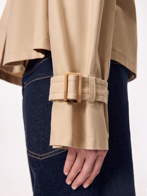 Укороченный жакет-тренч из 100% хлопка